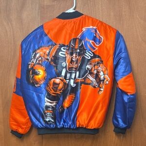 NCAA Boise State Broncos Custom Number Blue Orange Bomber Jacket Large